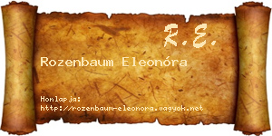 Rozenbaum Eleonóra névjegykártya